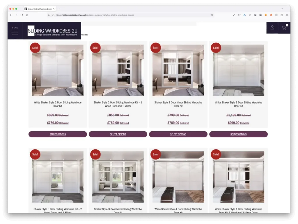 E-commerce Website Design - custom wardrobe website